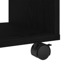 Produktbild för Sidobord med hylla Svart Ek 72 x 33 x 42,5 cm Konstruerat trä