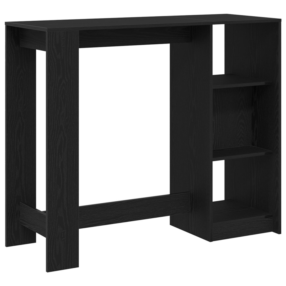 Produktbild för Barbord med hylla Svart Ek 124 x 46 x 103.5 cm Konstruerat trä