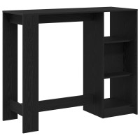 Produktbild för Barbord med hylla Svart Ek 124 x 46 x 103.5 cm Konstruerat trä