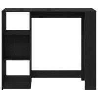 Produktbild för Barbord med hylla Svart Ek 124 x 46 x 103.5 cm Konstruerat trä