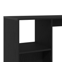 Produktbild för Barbord med hylla Svart Ek 124 x 46 x 103.5 cm Konstruerat trä