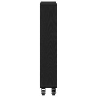 Produktbild för Smal förvaringsvagn Svart Ek 48 x 13 x 68 cm