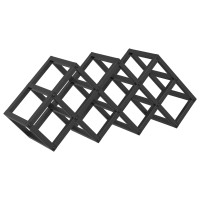 Produktbild för Vinställ Svart Ek 63 x 16,5 x 25 cm Pulverlackerat stål