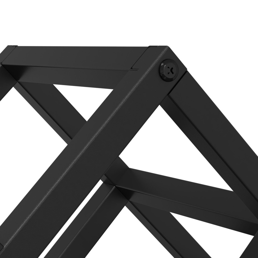 Produktbild för Vinställ Svart Ek 63 x 16,5 x 25 cm Pulverlackerat stål