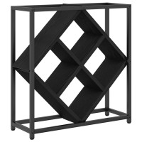 Produktbild för Vinställ Svart Ek 51 x 18 x 52,5 cm Konstruerat trä