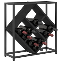 Produktbild för Vinställ Svart Ek 51 x 18 x 52,5 cm Konstruerat trä