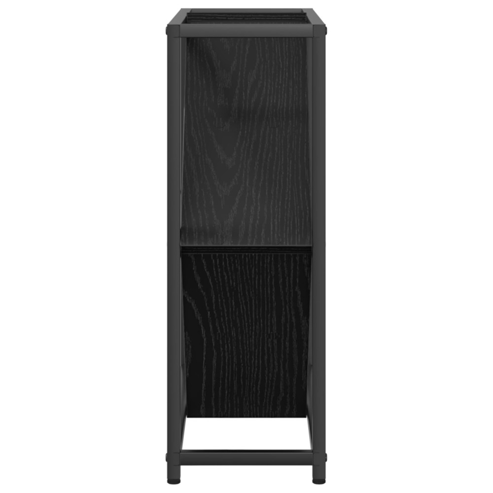Produktbild för Vinställ Svart Ek 51 x 18 x 52,5 cm Konstruerat trä