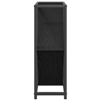 Produktbild för Vinställ Svart Ek 51 x 18 x 52,5 cm Konstruerat trä