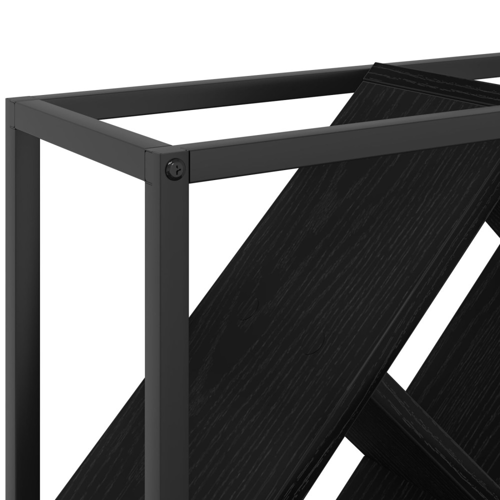 Produktbild för Vinställ Svart Ek 51 x 18 x 52,5 cm Konstruerat trä