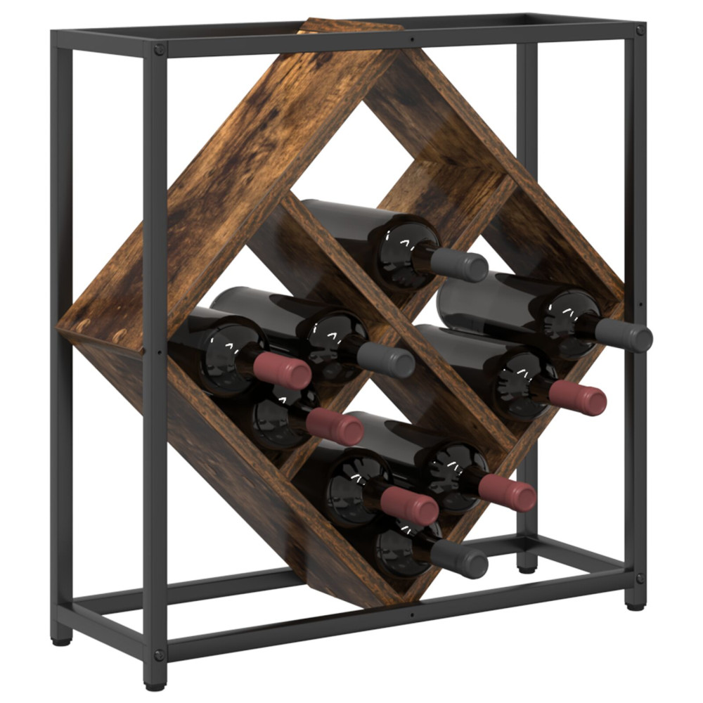 Produktbild för Vinställ Rökt ek 51 x 18 x 52,5 cm Konstruerat trä