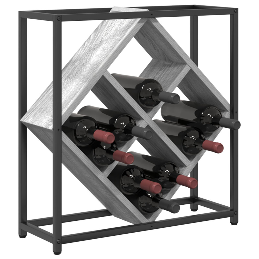 Produktbild för Vinställ Grå Sonoma 51 x 18 x 52,5 cm Konstruerat trä