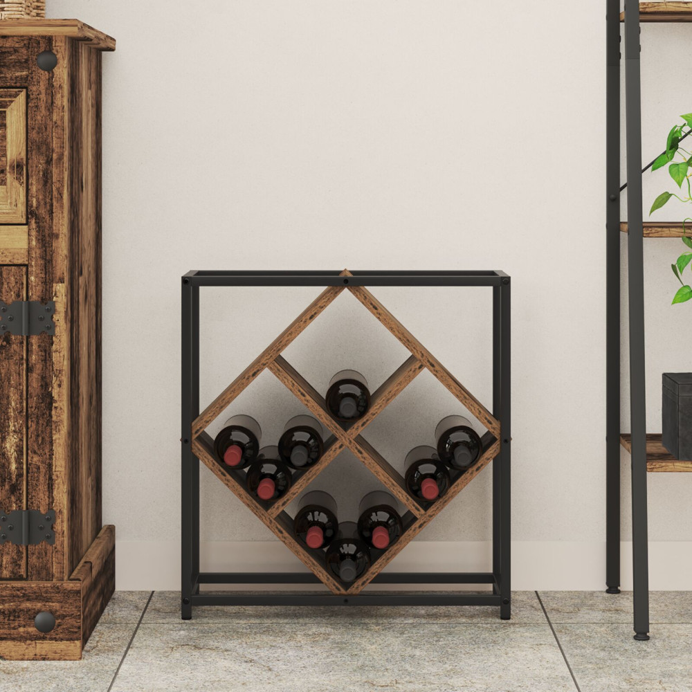 Produktbild för Vinställ Gammalt trä 51 x 18 x 52,5 cm Konstruerat trä