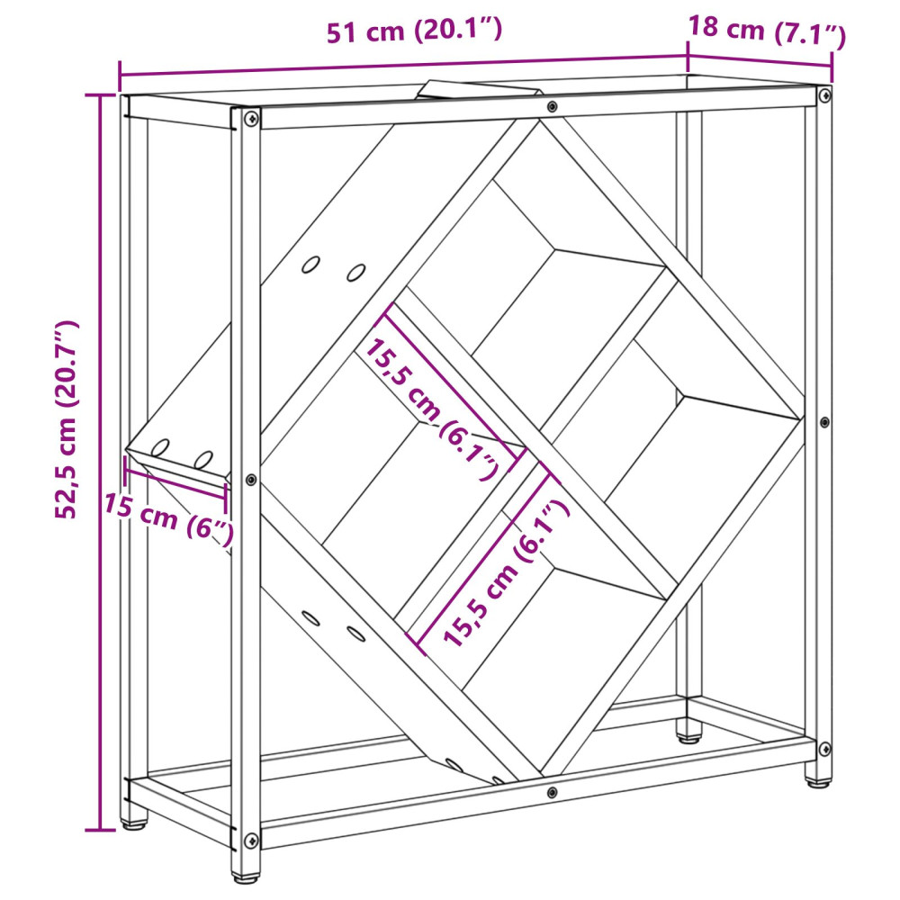 Produktbild för Vinställ Gammalt trä 51 x 18 x 52,5 cm Konstruerat trä