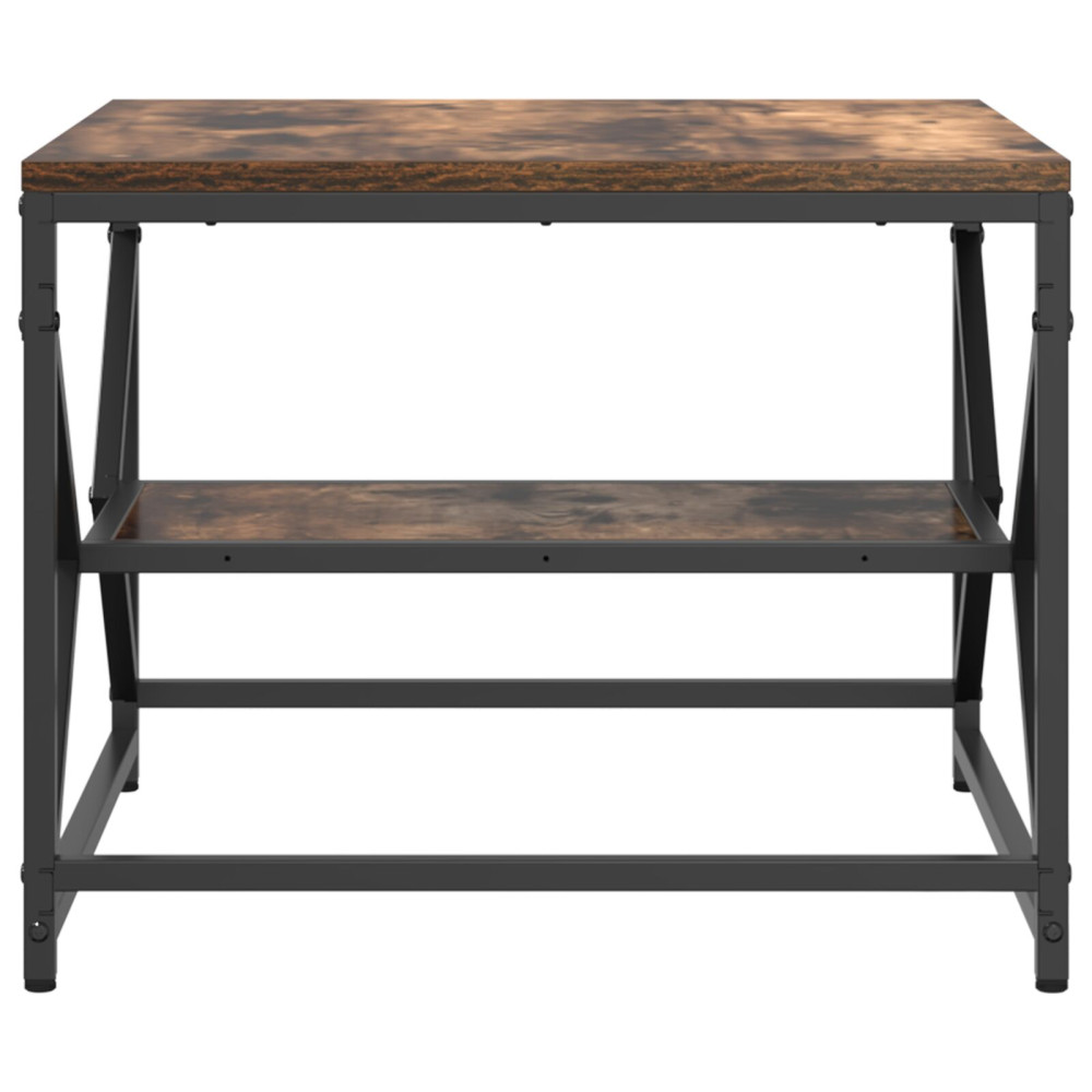 Produktbild för Kaffeebord Rökt ek 51 x 50 x 40 cm Konstruerat trä och stål