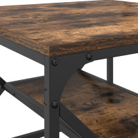 Produktbild för Kaffeebord Rökt ek 51 x 50 x 40 cm Konstruerat trä och stål