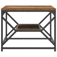 Produktbild för Kaffeebord Gammalt trä 51 x 50 x 40 cm Konstruerat trä och stål
