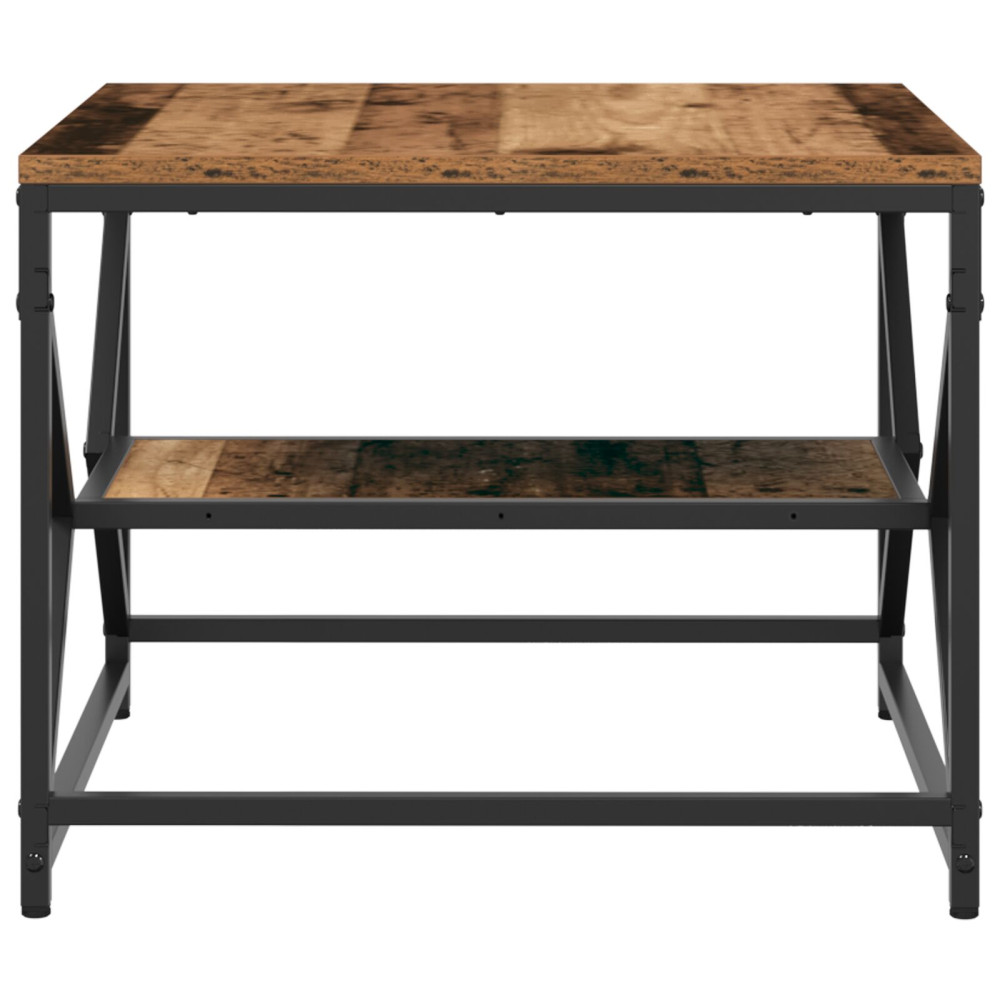 Produktbild för Kaffeebord Gammalt trä 51 x 50 x 40 cm Konstruerat trä och stål
