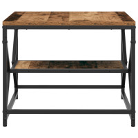 Produktbild för Kaffeebord Gammalt trä 51 x 50 x 40 cm Konstruerat trä och stål