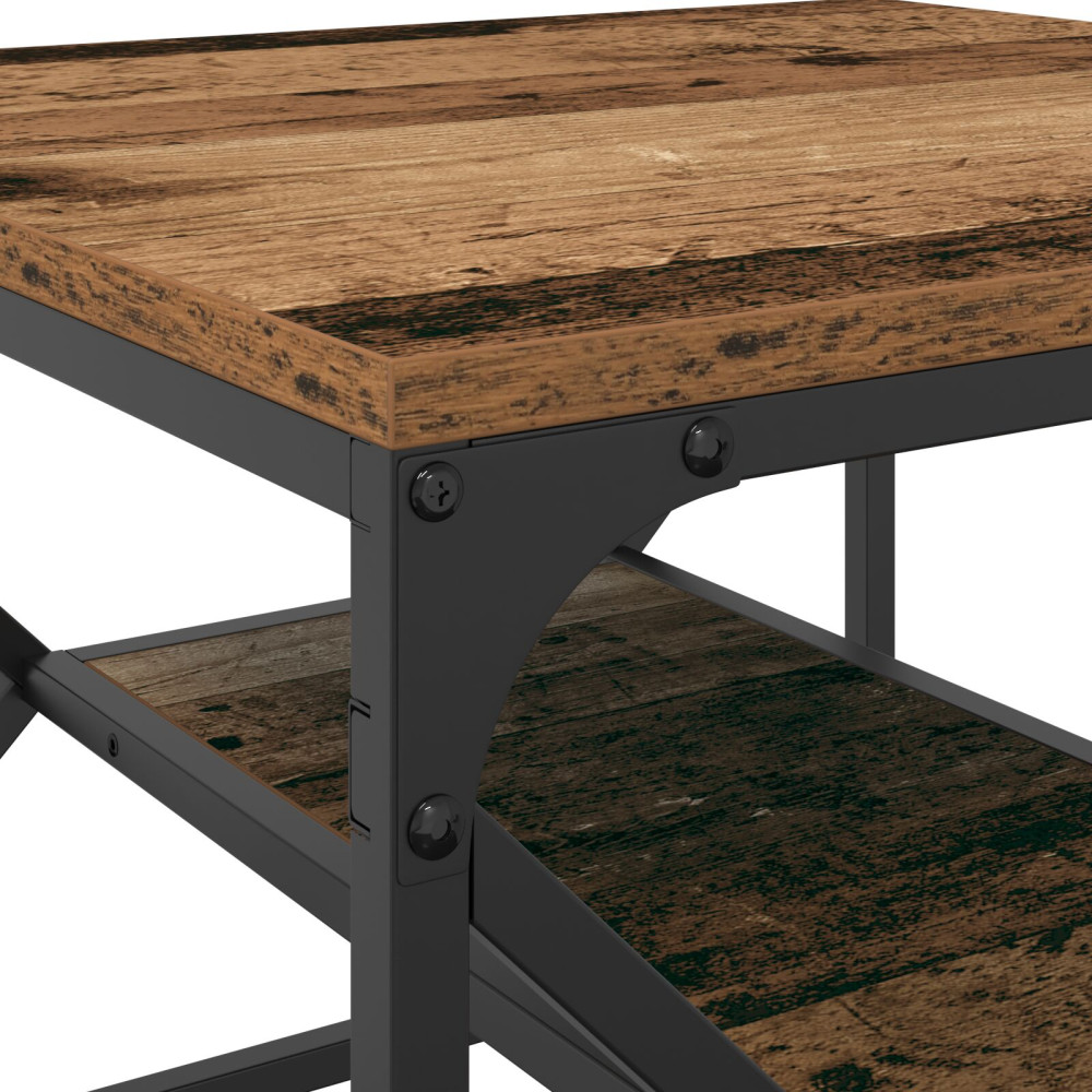 Produktbild för Kaffeebord Gammalt trä 51 x 50 x 40 cm Konstruerat trä och stål