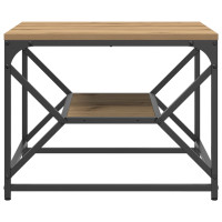 Produktbild för Kaffeebord Artisan Ek 51 x 50 x 40 cm Konstruerat trä och stål