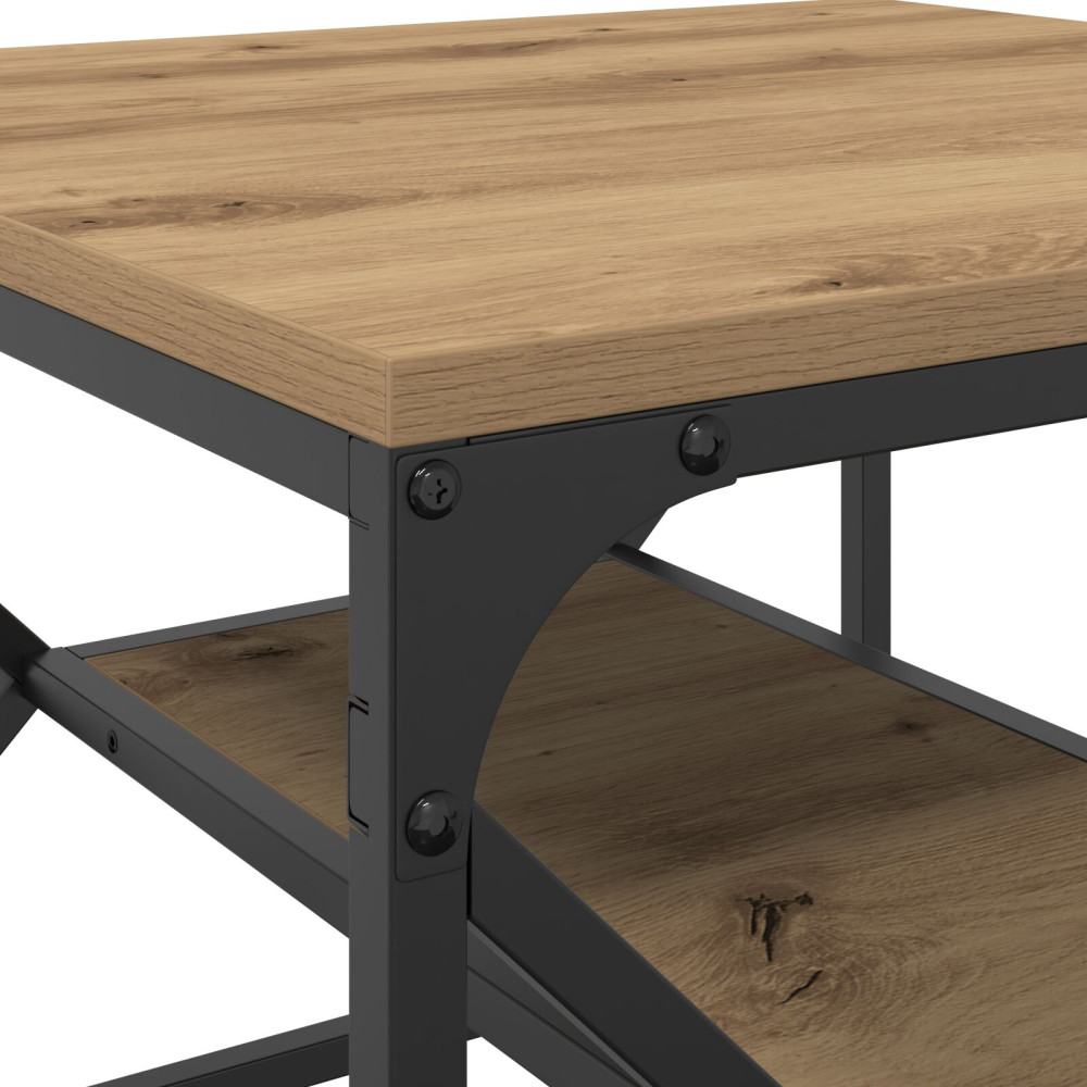 Produktbild för Kaffeebord Artisan Ek 51 x 50 x 40 cm Konstruerat trä och stål