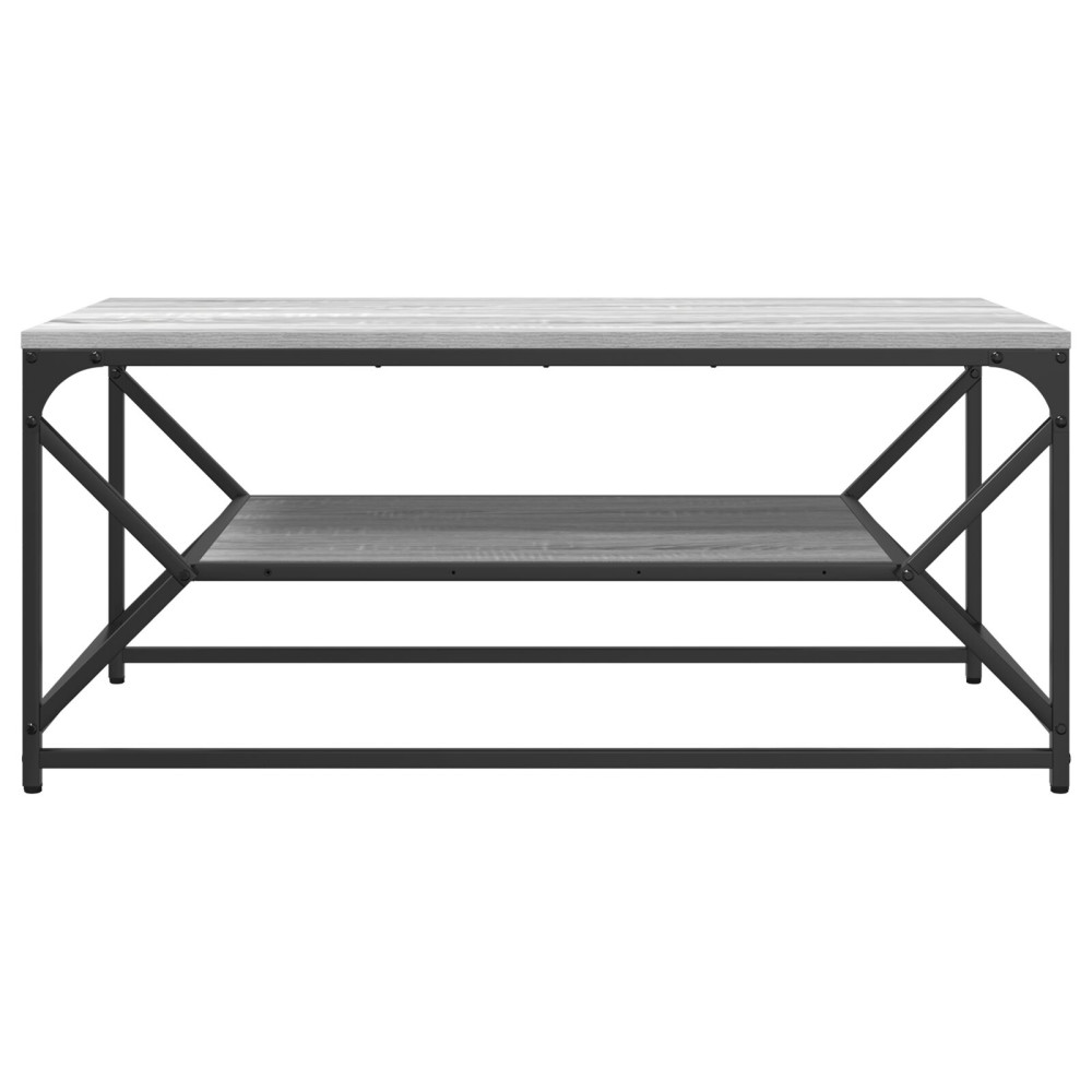 Produktbild för Kaffeebord Grå Sonoma 90 x 50 x 40 cm Konstruerat trä och stål