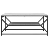 Produktbild för Kaffeebord Grå Sonoma 90 x 50 x 40 cm Konstruerat trä och stål