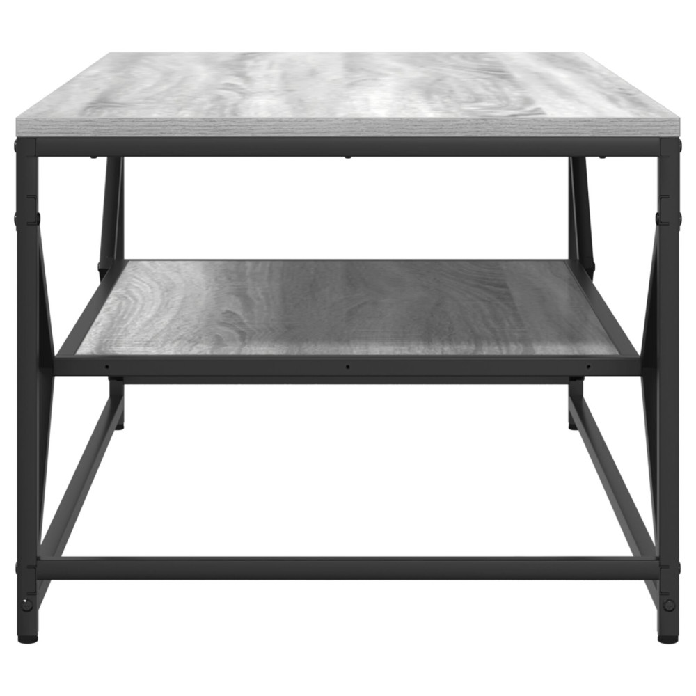 Produktbild för Kaffeebord Grå Sonoma 90 x 50 x 40 cm Konstruerat trä och stål