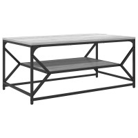 Produktbild för Kaffeebord Grå Sonoma 90 x 50 x 40 cm Konstruerat trä och stål