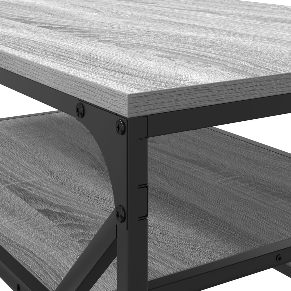 Produktbild för Kaffeebord Grå Sonoma 90 x 50 x 40 cm Konstruerat trä och stål