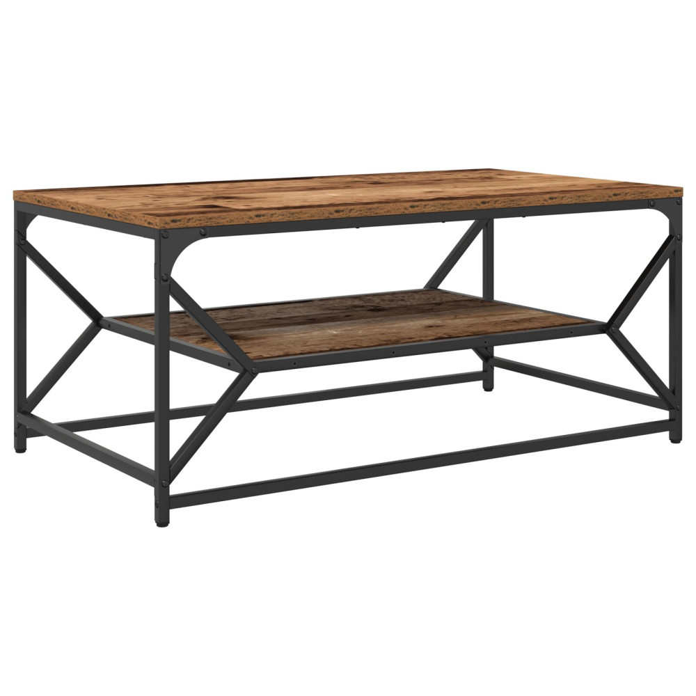 Produktbild för Kaffeebord Gammalt trä 90 x 50 x 40 cm Konstruerat trä och stål