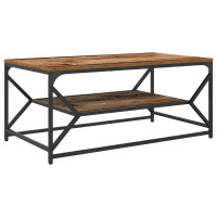 Produktbild för Kaffeebord Gammalt trä 90 x 50 x 40 cm Konstruerat trä och stål