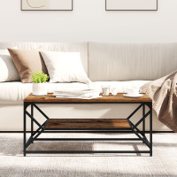 Produktbild för Kaffeebord Gammalt trä 90 x 50 x 40 cm Konstruerat trä och stål