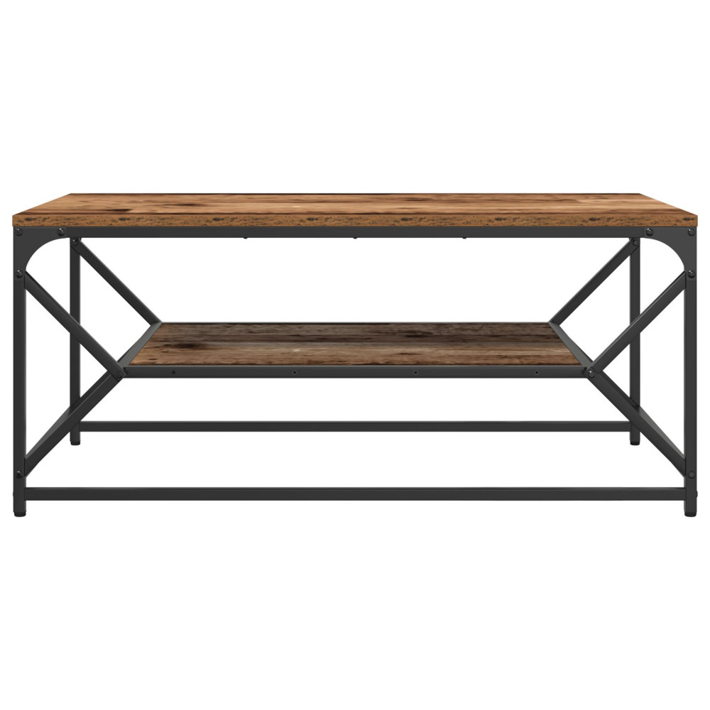 Produktbild för Kaffeebord Gammalt trä 90 x 50 x 40 cm Konstruerat trä och stål