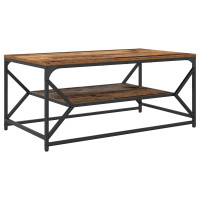Produktbild för Kaffeebord Gammalt trä 90 x 50 x 40 cm Konstruerat trä och stål