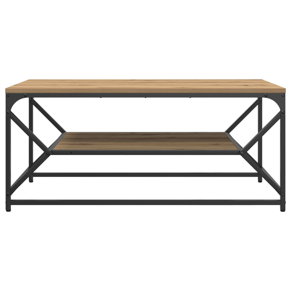 Produktbild för Kaffeebord Artisan Ek 90 x 50 x 40 cm Konstruerat trä och stål