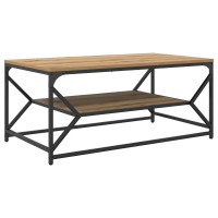 Produktbild för Kaffeebord Artisan Ek 90 x 50 x 40 cm Konstruerat trä och stål