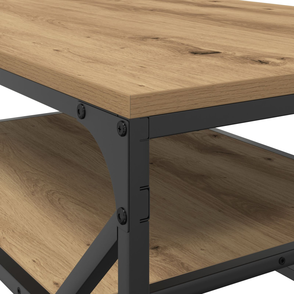 Produktbild för Kaffeebord Artisan Ek 90 x 50 x 40 cm Konstruerat trä och stål