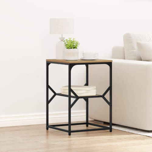 vidaXL Sidobord Artisan Ek 41 x 40 x 60 cm Konstruerat trä och stål - Nattduksbord