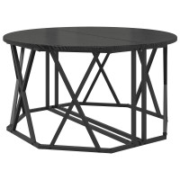 Produktbild för Kaffeebord Svart Ek 80 x 80 x 42 cm Konstruerat trä och stål