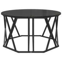 Produktbild för Kaffeebord Svart Ek 80 x 80 x 42 cm Konstruerat trä och stål
