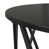 Produktbild för Kaffeebord Svart Ek 80 x 80 x 42 cm Konstruerat trä och stål