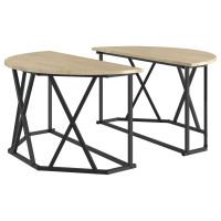 Produktbild för Kaffeebord Sonoma-ek 80 x 80 x 42 cm Konstruerat trä och stål