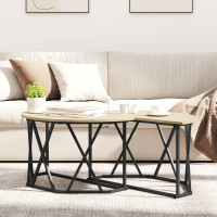 Produktbild för Kaffeebord Sonoma-ek 80 x 80 x 42 cm Konstruerat trä och stål