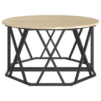 Produktbild för Kaffeebord Sonoma-ek 80 x 80 x 42 cm Konstruerat trä och stål