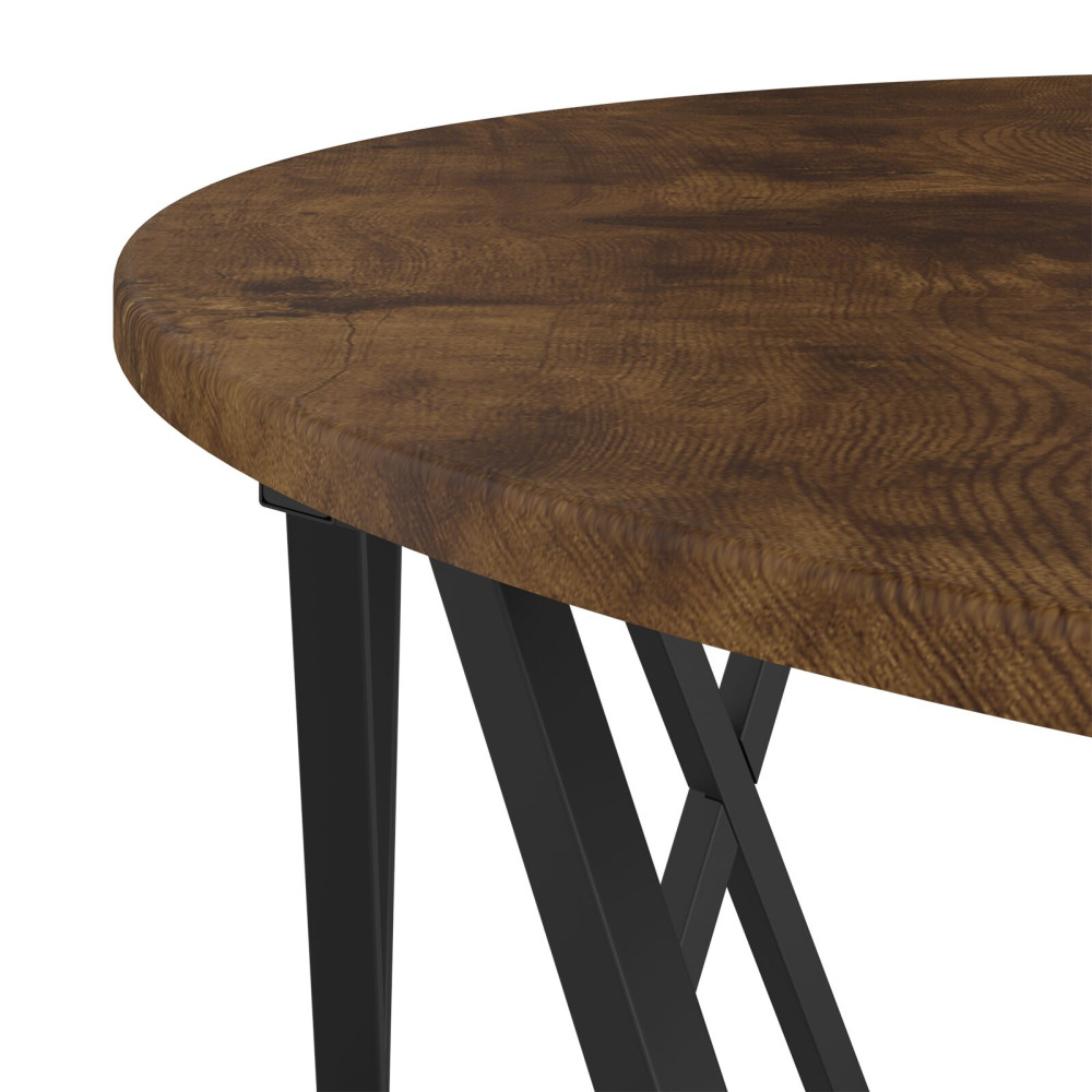 Produktbild för Kaffeebord Rökt ek 80 x 80 x 42 cm Konstruerat trä och stål