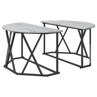 Produktbild för Kaffeebord Grå Sonoma 80 x 80 x 42 cm Konstruerat trä och stål