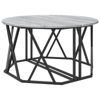 Produktbild för Kaffeebord Grå Sonoma 80 x 80 x 42 cm Konstruerat trä och stål
