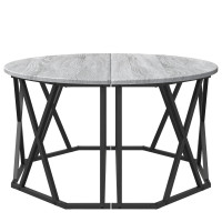Produktbild för Kaffeebord Grå Sonoma 80 x 80 x 42 cm Konstruerat trä och stål