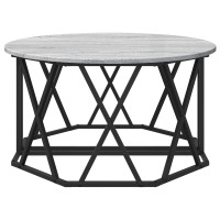 Produktbild för Kaffeebord Grå Sonoma 80 x 80 x 42 cm Konstruerat trä och stål